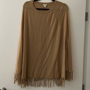 Cashmere fringe poncho